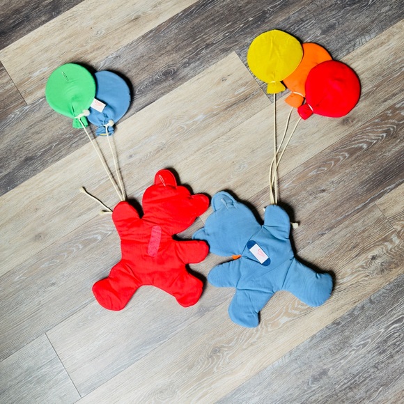 Century Originals Nursery Wall Hanging Bears Bow Ties Balloons Plush 1987 Vtg - Picture 7 of 15
